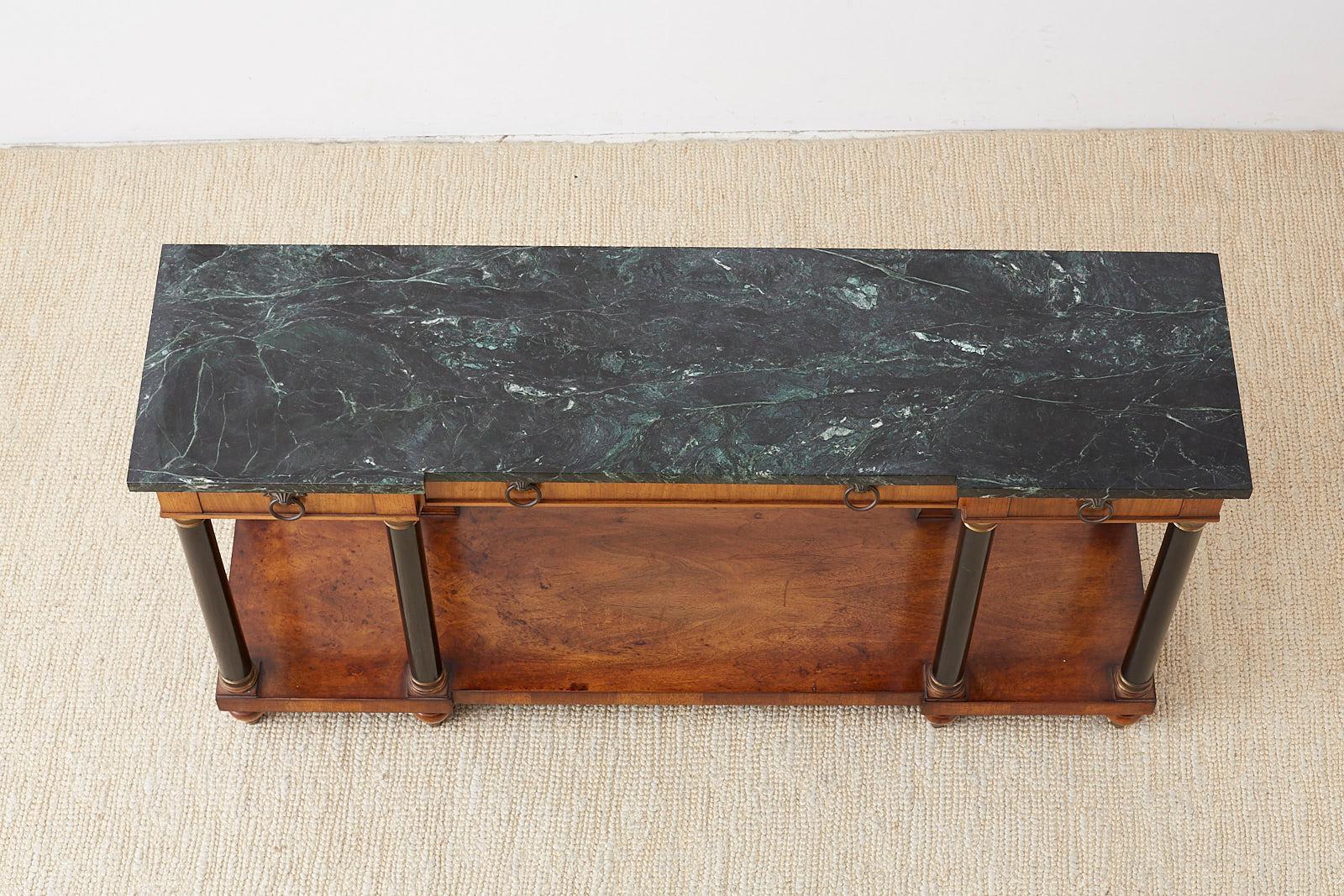 20th Century John Widdicomb Neoclassical Style Marble Top Console Table