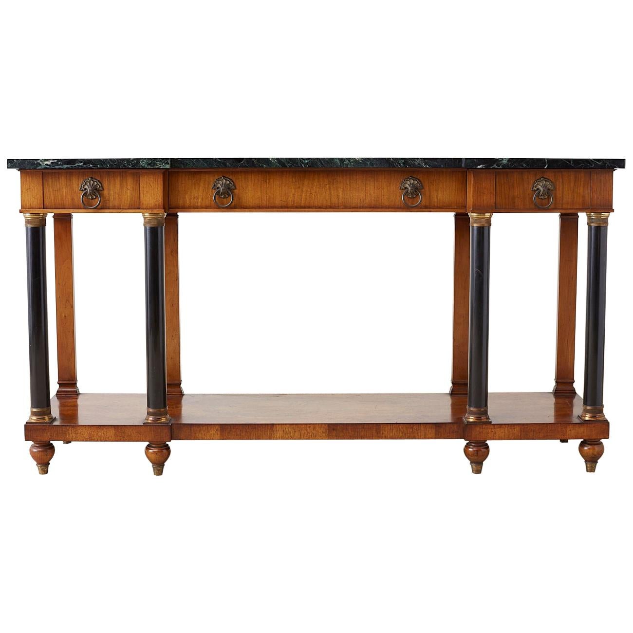 John Widdicomb Neoclassical Style Marble Top Console Table