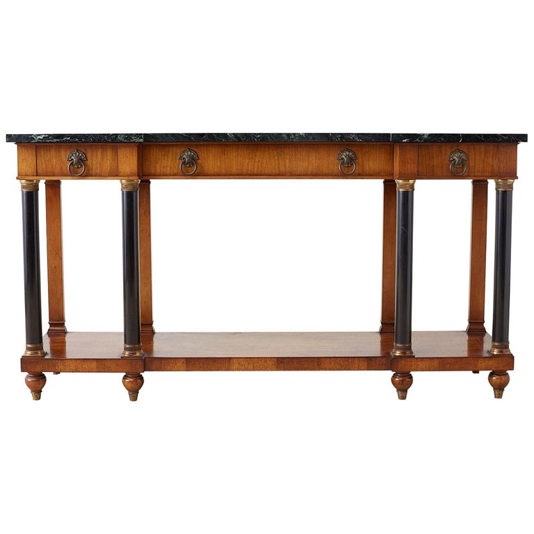 John Neoclassical Style Marble Top Console Table at 1stDibs