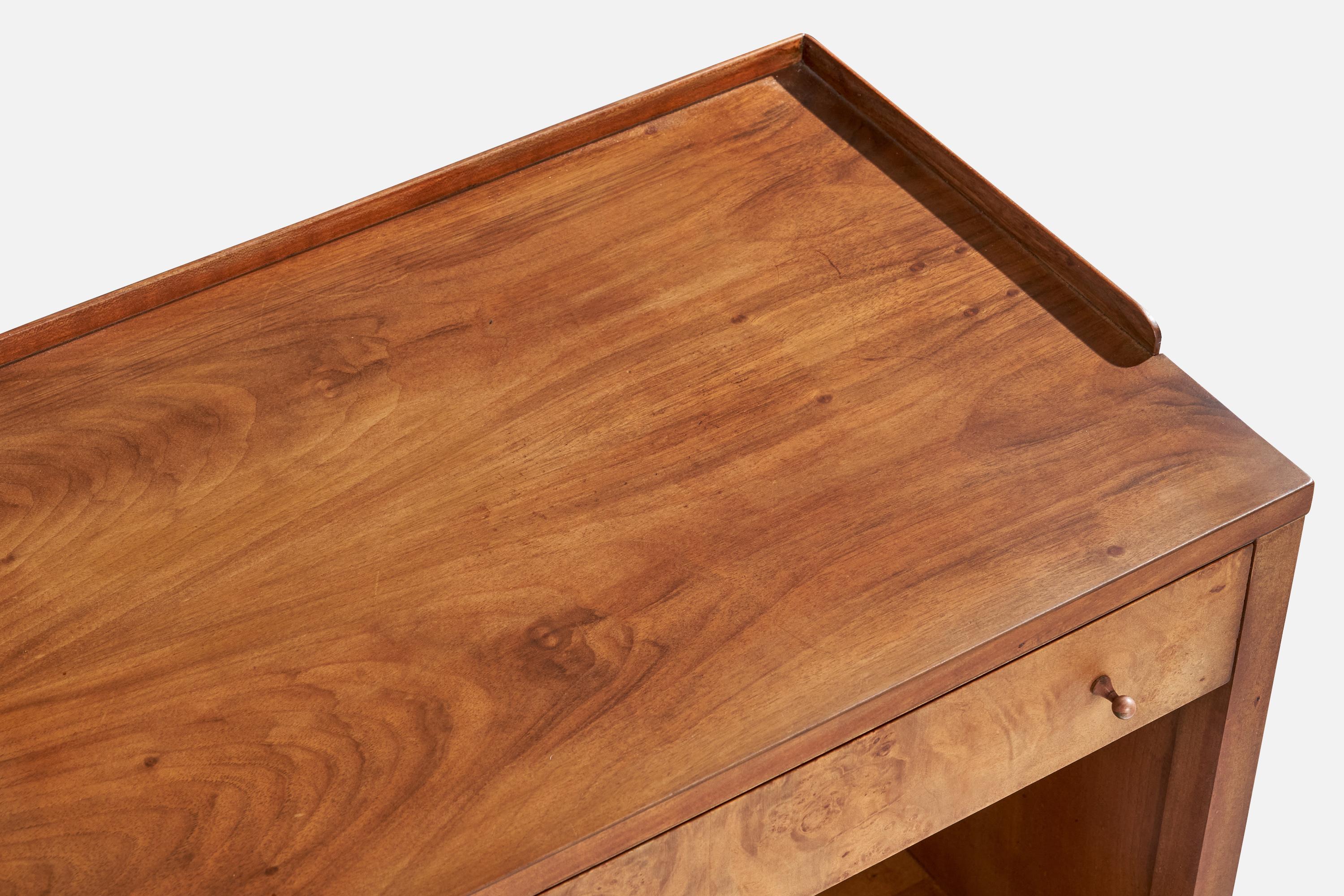 John Widdicomb, Nightstands, Walnut, Burl, Brass, USA, 1950s 5