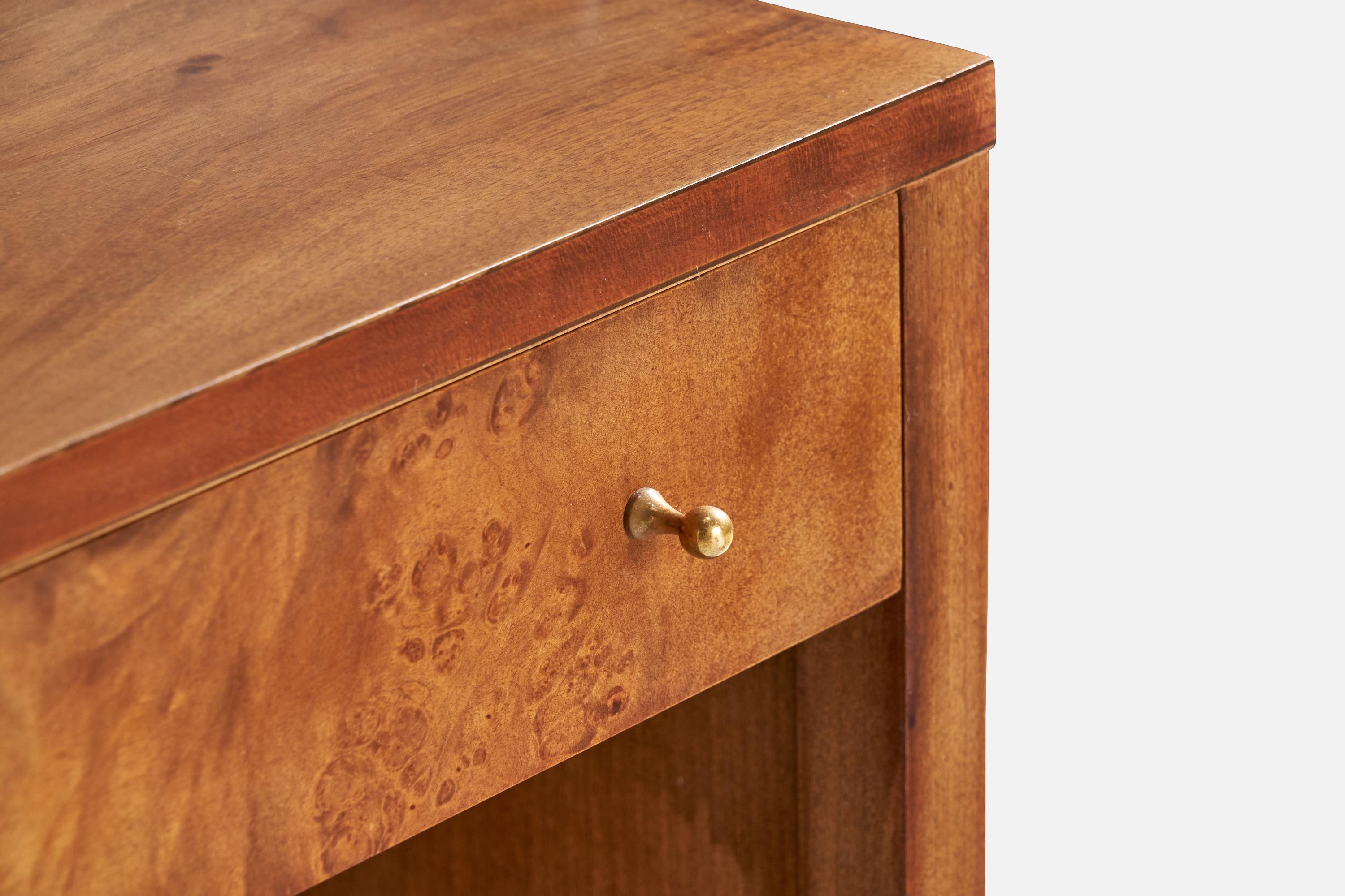 John Widdicomb, Nightstands, Walnut, Burl, Brass, USA, 1950s 3