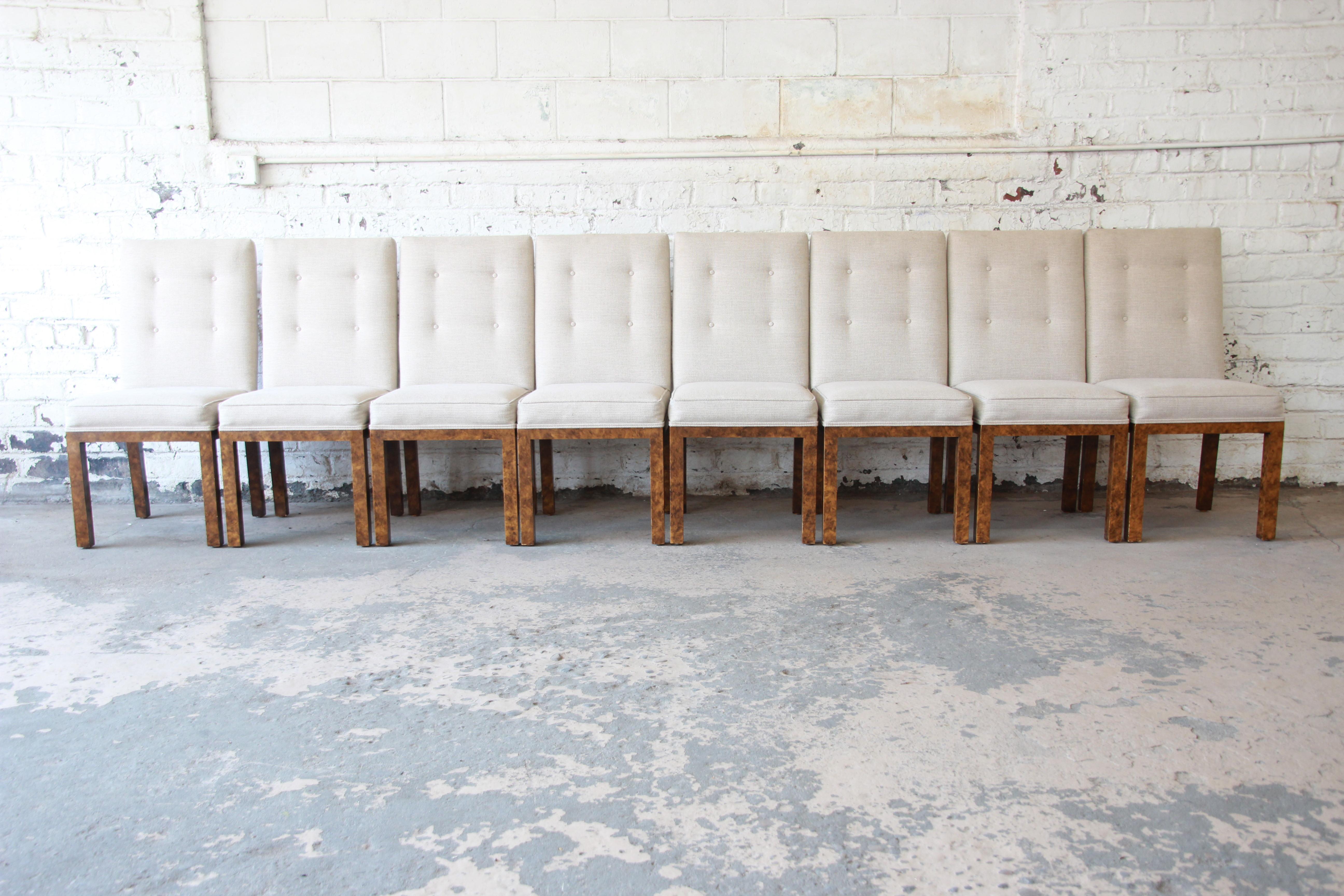 Mid-Century Modern John Widdicomb Parsons Style Dining Chairs, Set of Eight