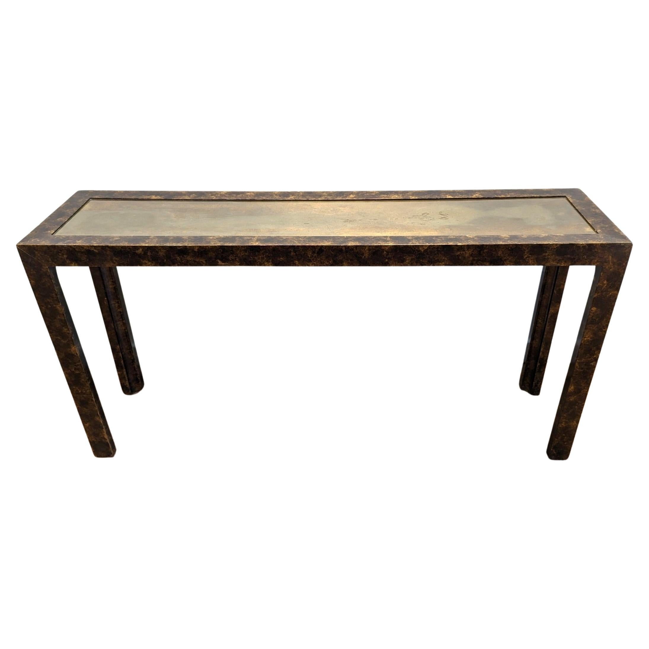 John Widdicomb Patinaed Brass Top Console Table For Sale