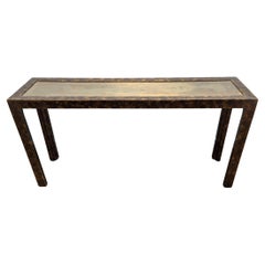 Used John Widdicomb Patinaed Brass Top Console Table