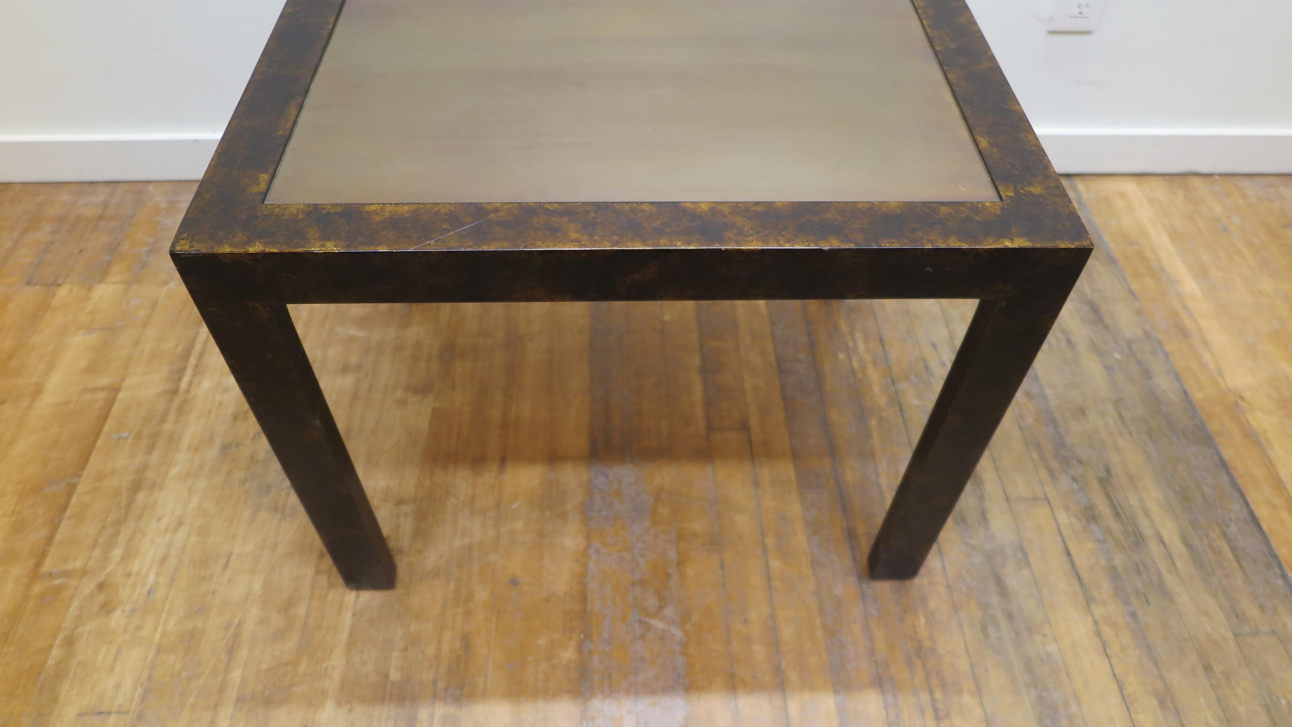 John Widdicomb Patinated Brass Inlay Side Table For Sale 6