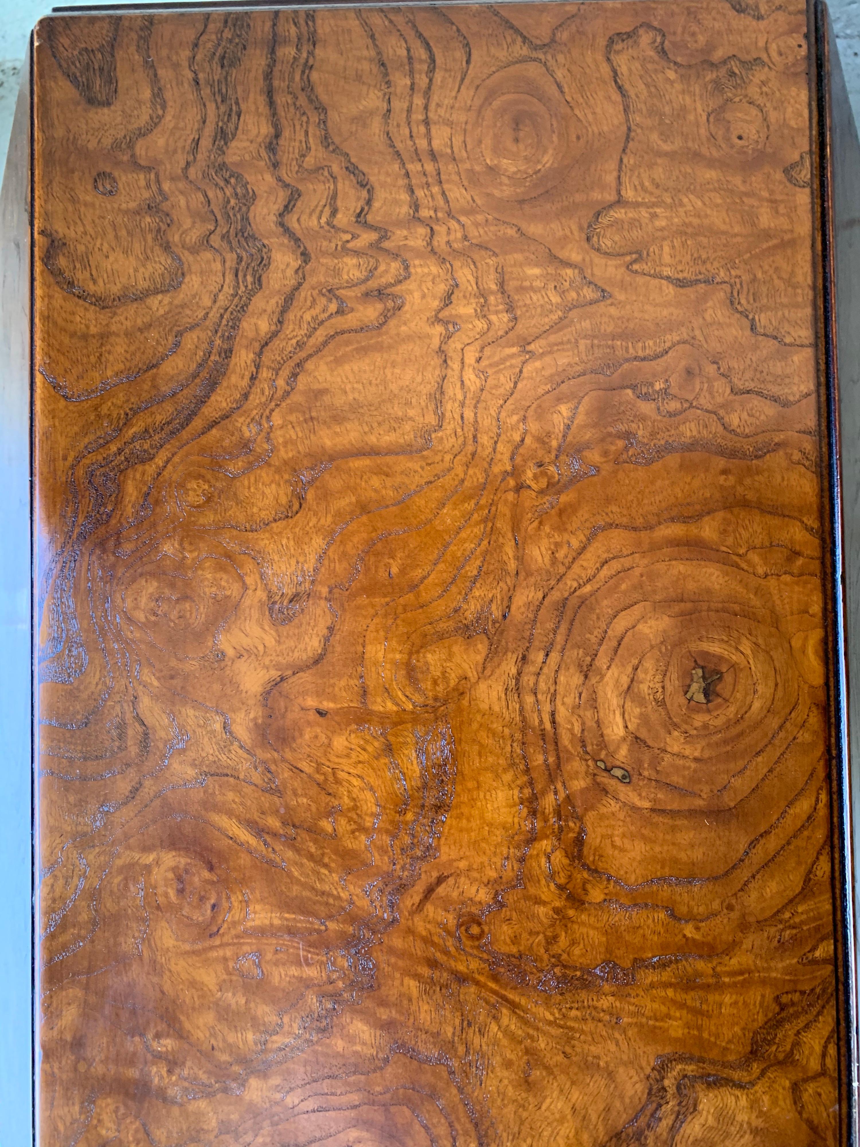 John Widdicomb Pentagon Burl Occasional Table 1