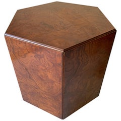 John Widdicomb Pentagon Burl Occasional Table