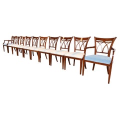 John Widdicomb Regency Carved Mahogany Dining Chairs, Set of Four
