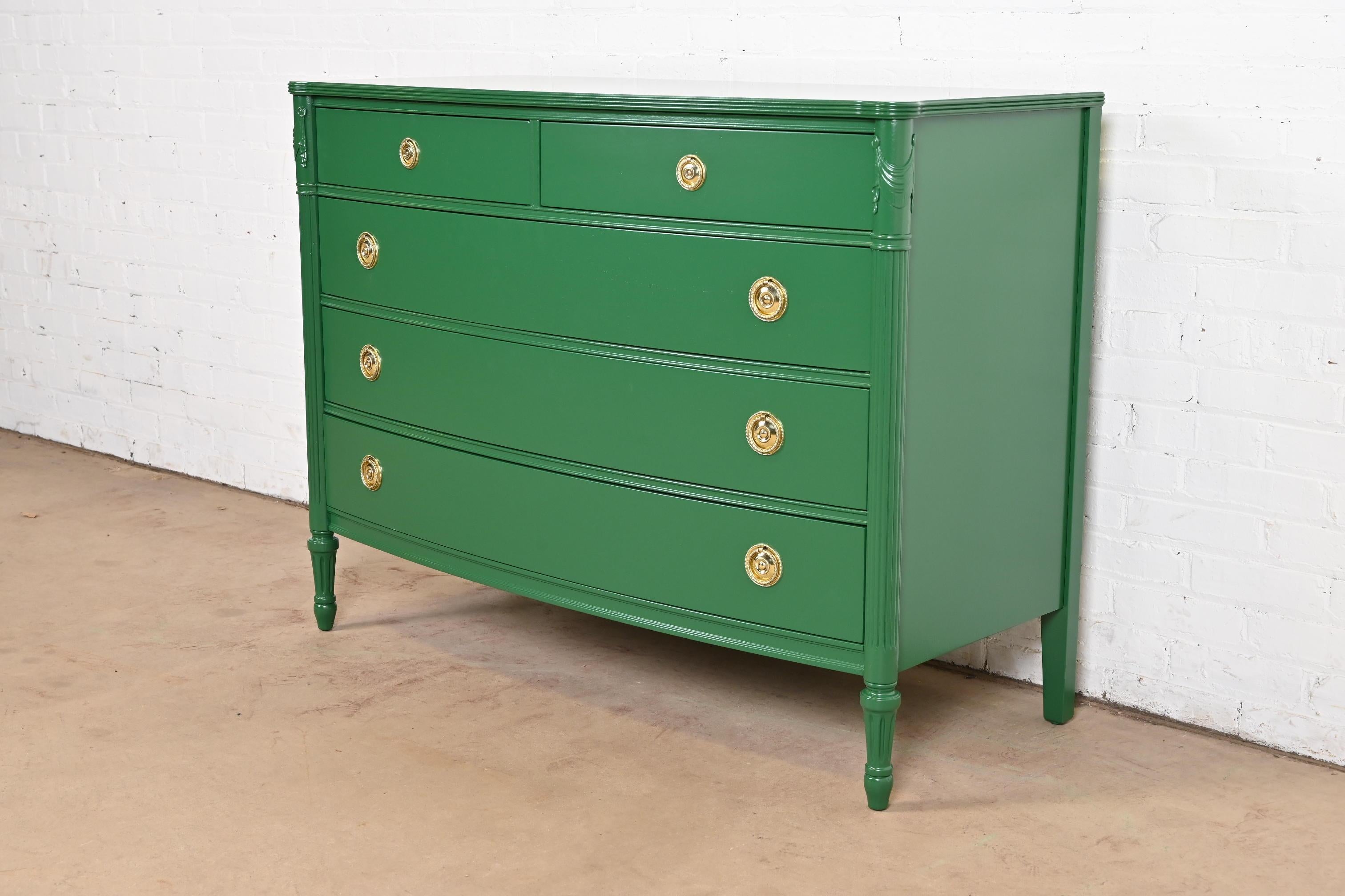 John Widdicomb Style Antique French Regency Louis XVI Lacquered Dresser Chest In Good Condition In South Bend, IN