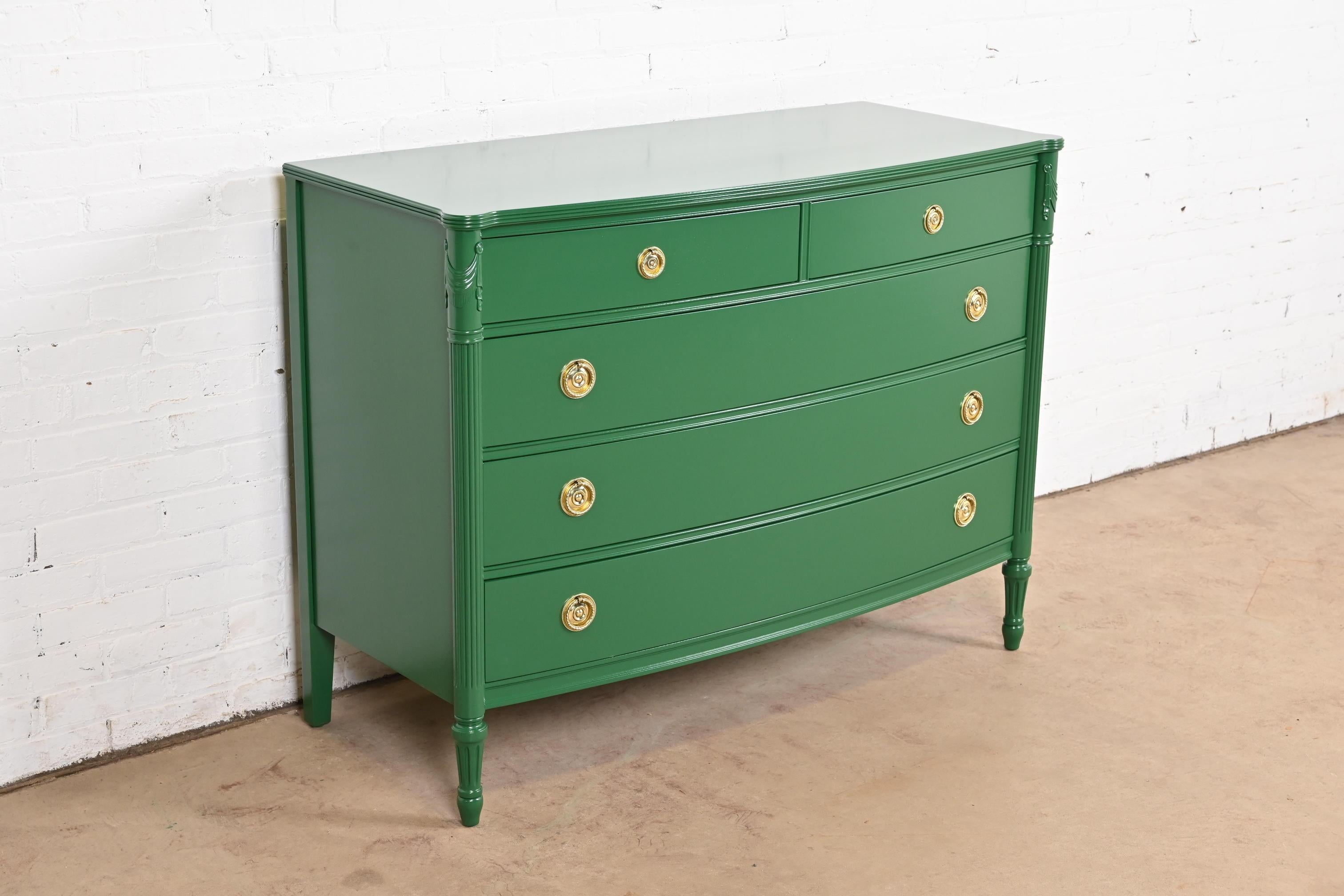 Early 20th Century John Widdicomb Style Antique French Regency Louis XVI Lacquered Dresser Chest