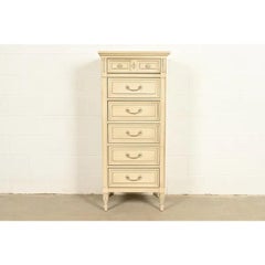 John Widdicomb Style French Regency Louis XVI Cream Lingerie Chest, Circa 1960s