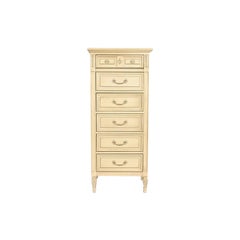 John Widdicomb Style French Regency Louis XVI Cream Lingerie Chest, Circa 1960s