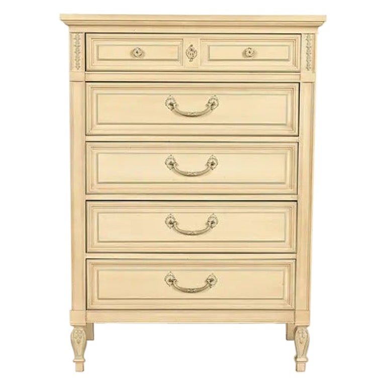John Widdicomb Style French Regency Louis XVI Highboy Dresser, Circa 1960s For Sale