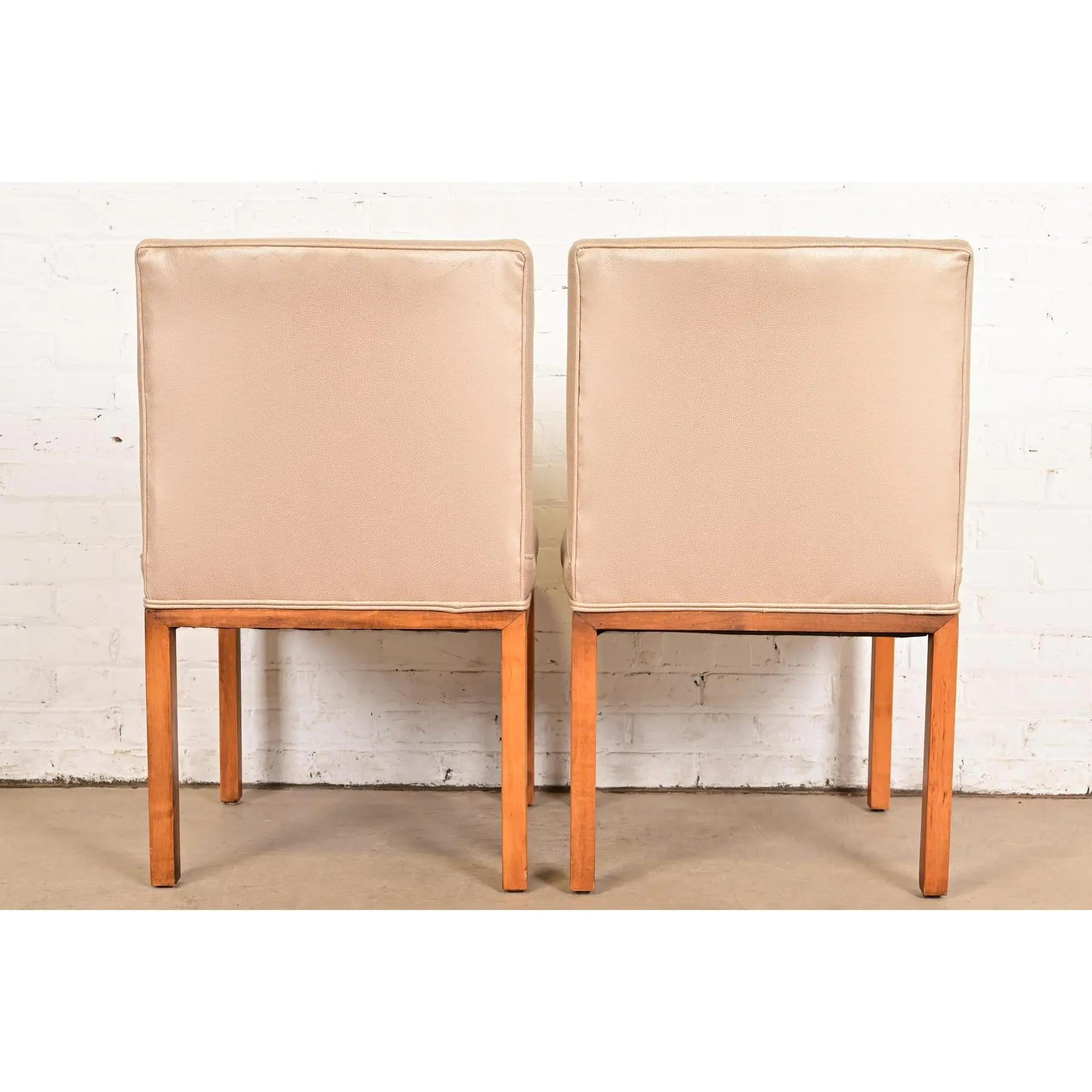 John Widdicomb Style Modern Parsons Leder Esszimmerstühle, Satz von sechs im Angebot 6