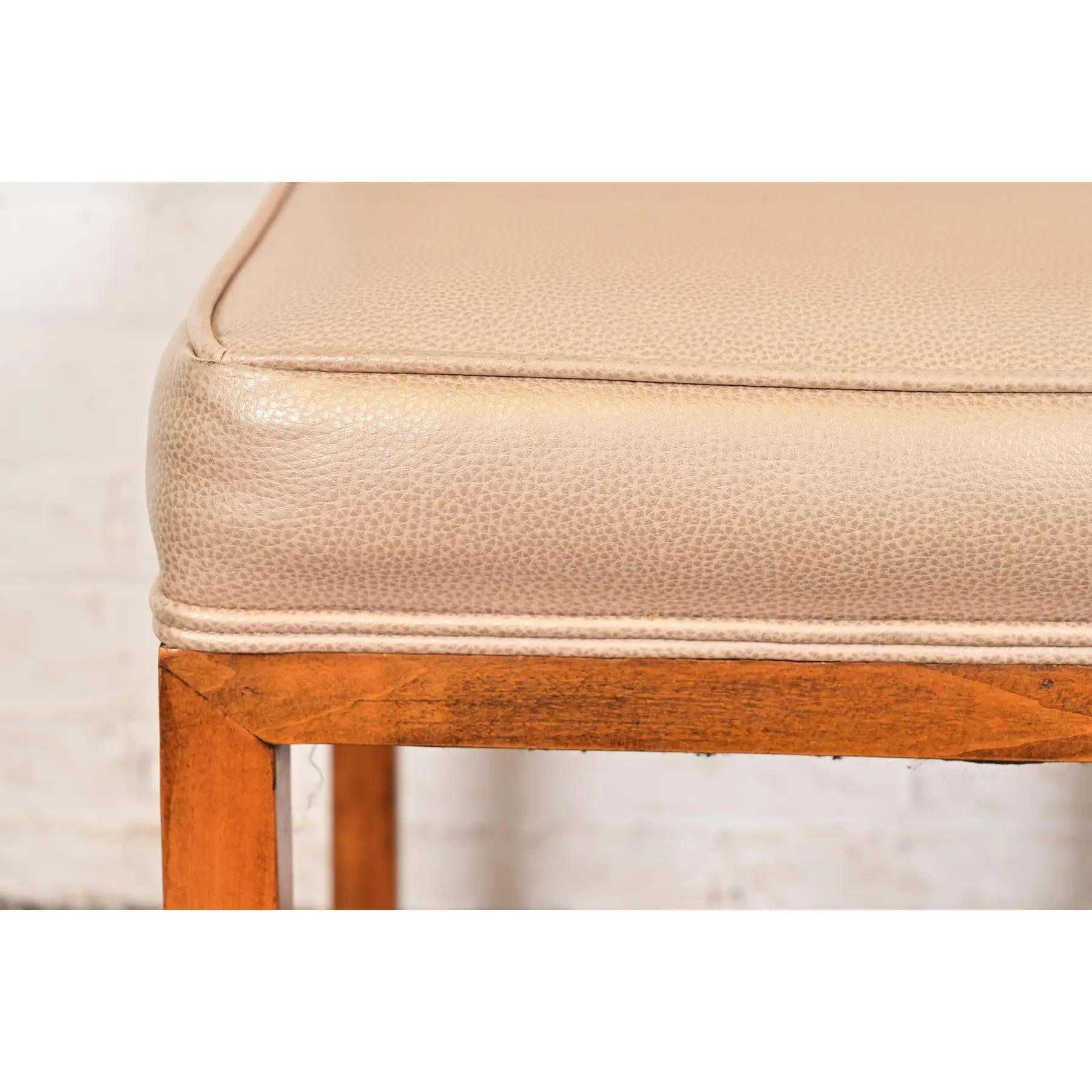 John Widdicomb Style Modern Parsons Leder Esszimmerstühle, Satz von sechs im Angebot 3