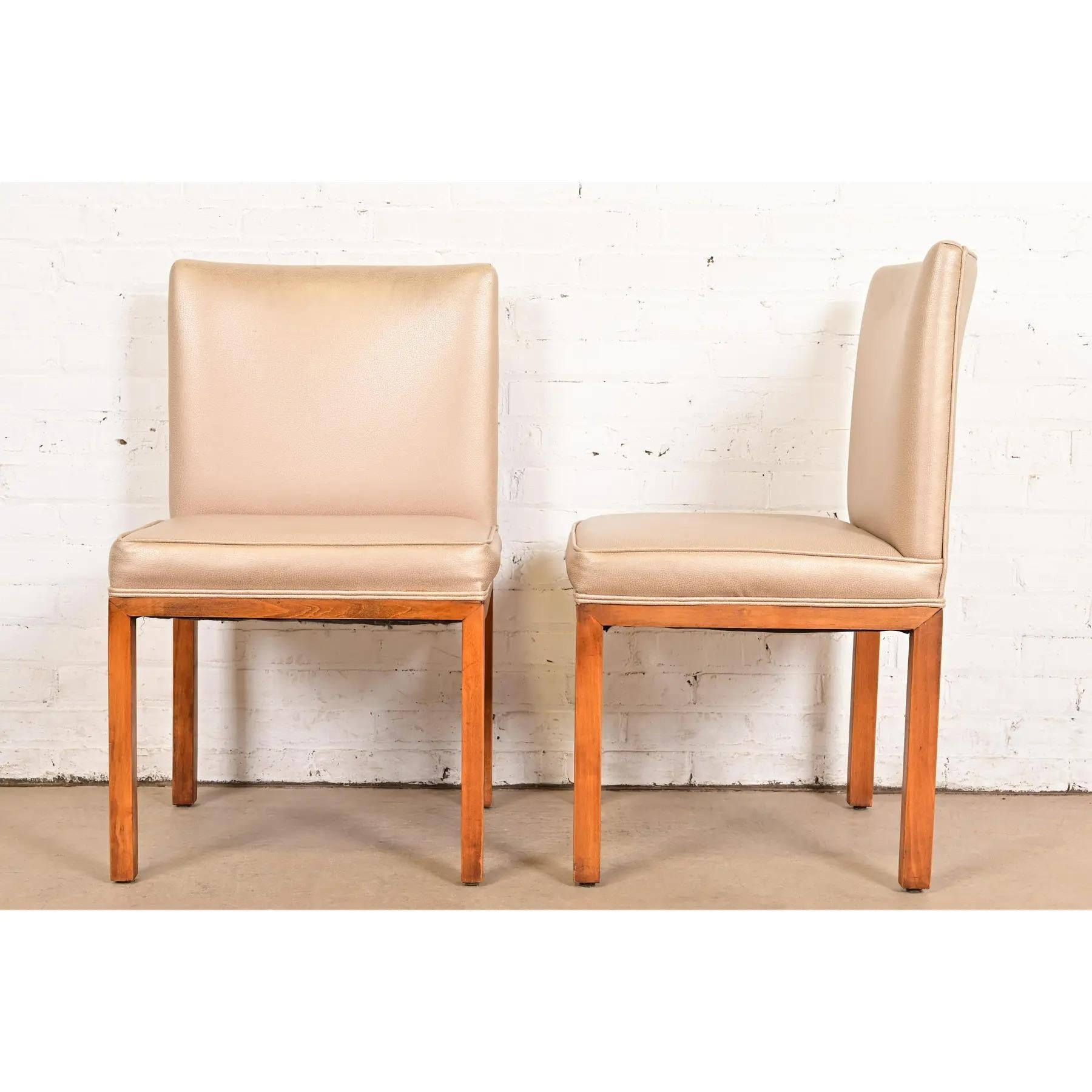 John Widdicomb Stil Moderne Parsons Leder Beistellstühle oder Esszimmerstühle, Paar im Angebot 6