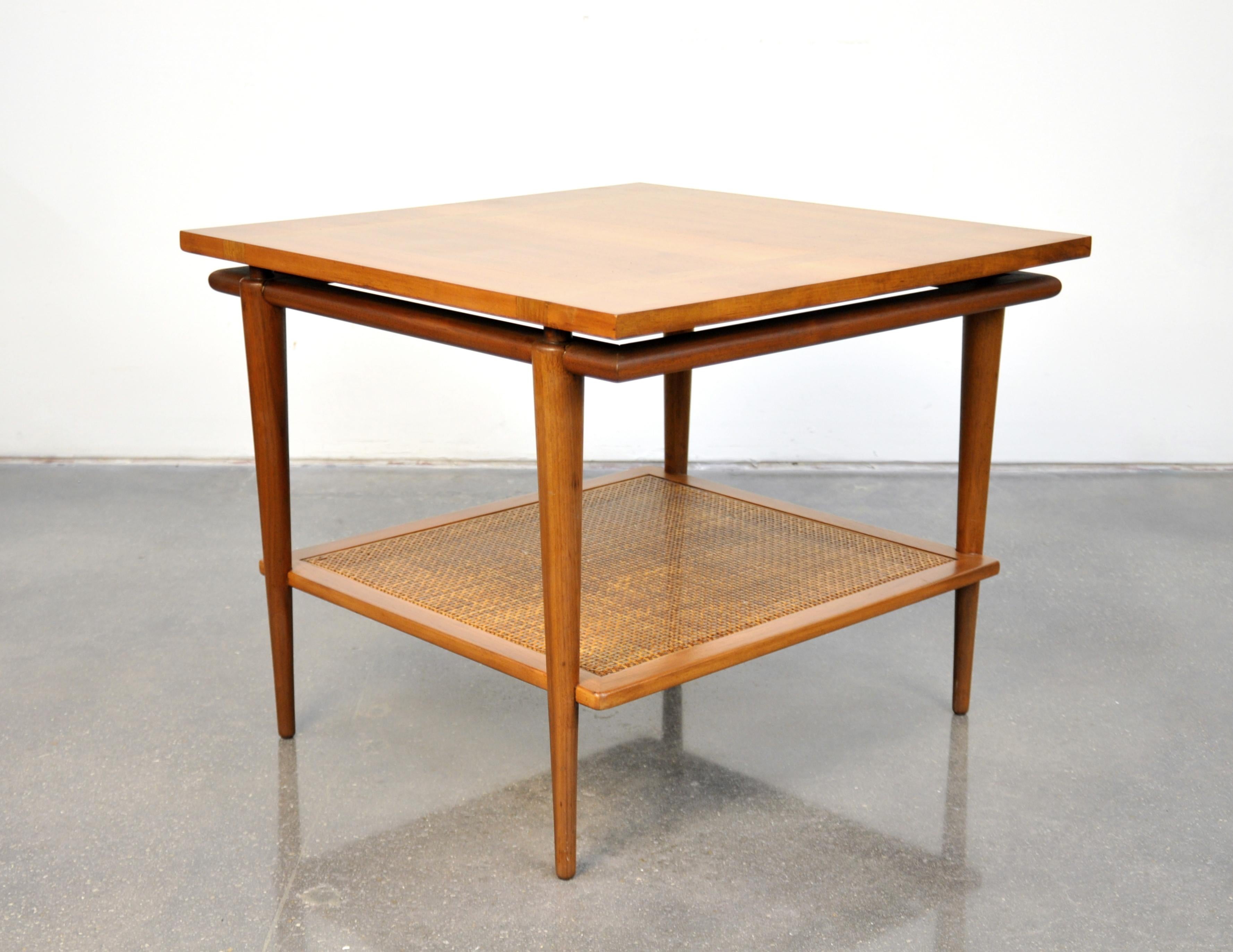 Widdicomb Two-Tier Walnut and Cane Side Table 3