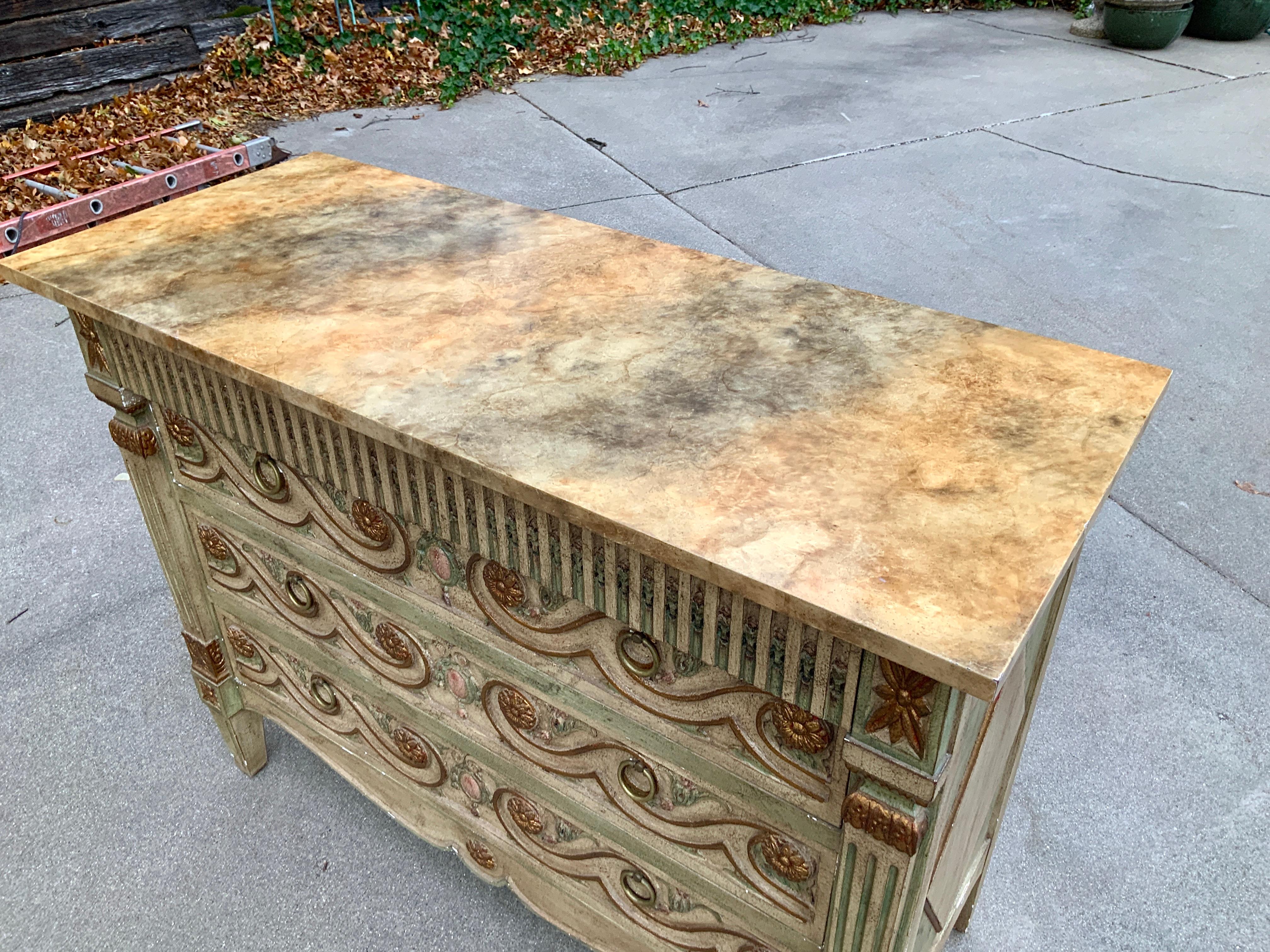 John Widdicomb Venetian Hand Painted Polychrome Chest of Drawers 3