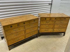 John Widdicomb Vintage Burled Bachelor Chests, a Pair