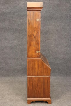 John Widdicomb Walnut Aged Mirrored Tombstone Style Georgian Secretary