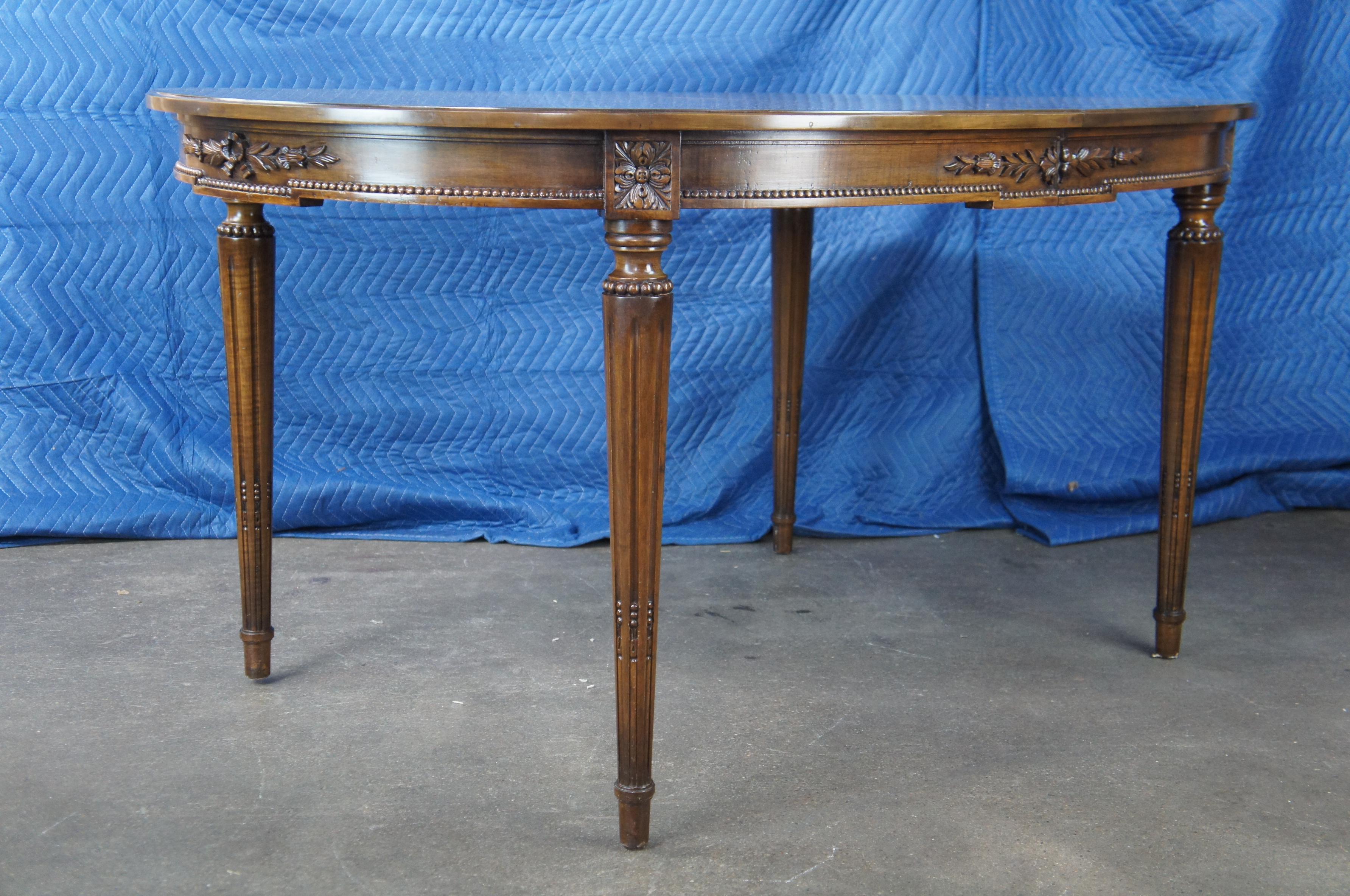 John Widdicomb Walnut French Louis XVI Oval Extendable Banquet Dining Table 7