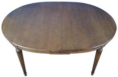 John Widdicomb Walnut French Louis XVI Oval Extendable Banquet Dining Table