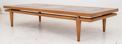 John Widdicomb Walnut & Marble Coffee Table