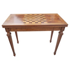 John Widdicomb Walnut Satinwood Marquetry Watertown Slide Console Game Table