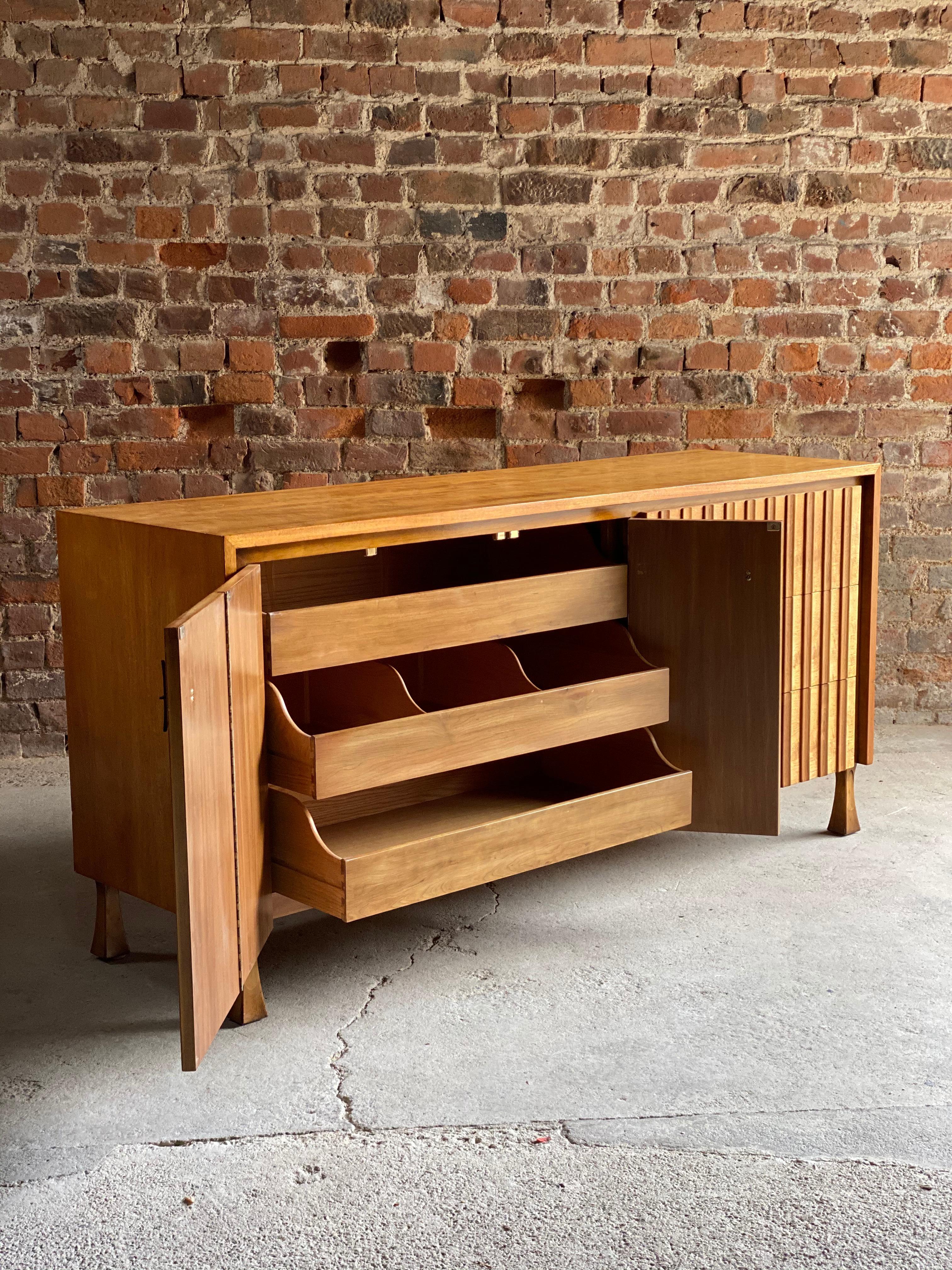 John Widdicomb Walnut Sideboard Credenza Brutalist, USA, 1960 3