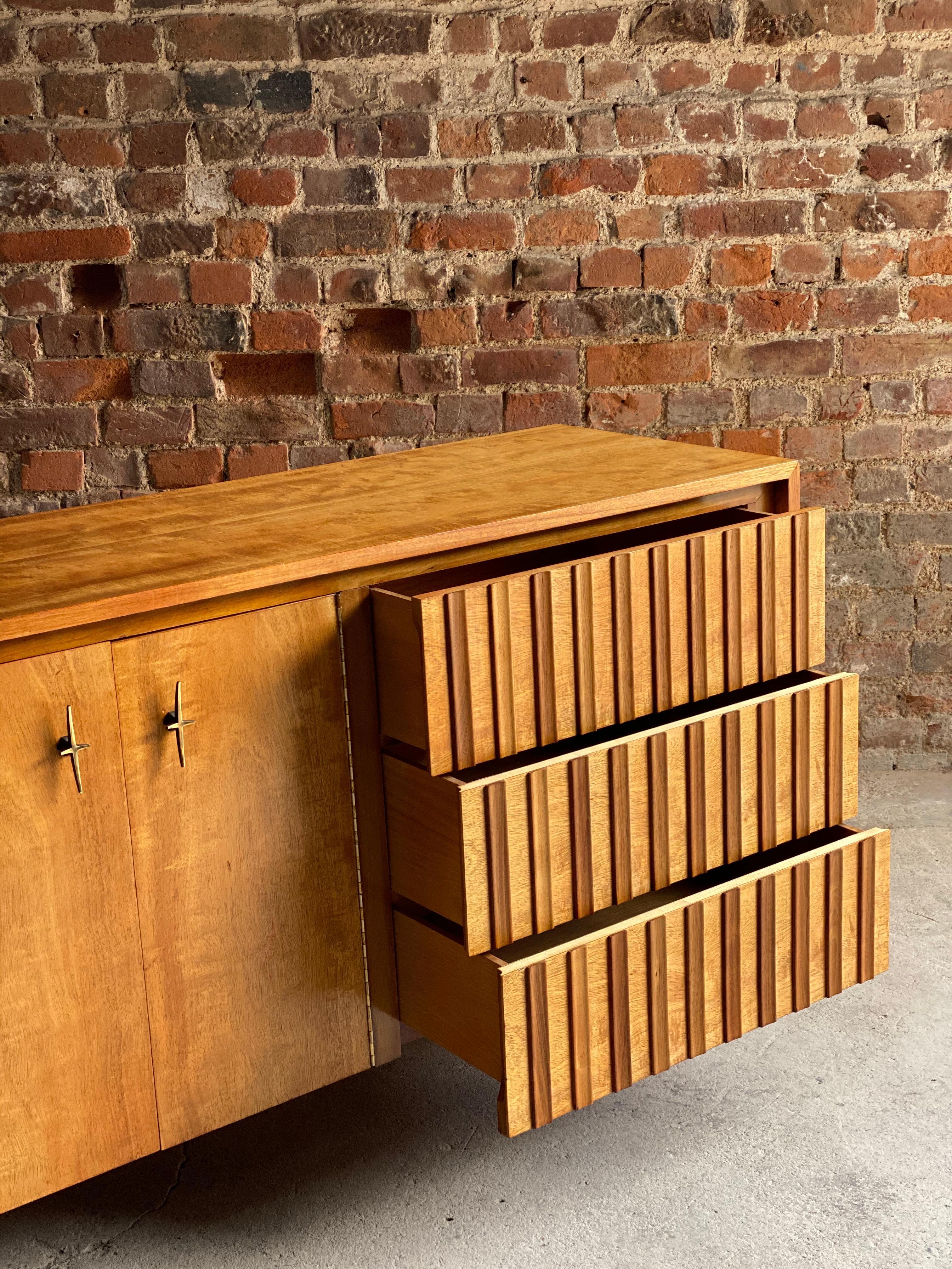 John Widdicomb Walnut Sideboard Credenza Brutalist, USA, 1960 3