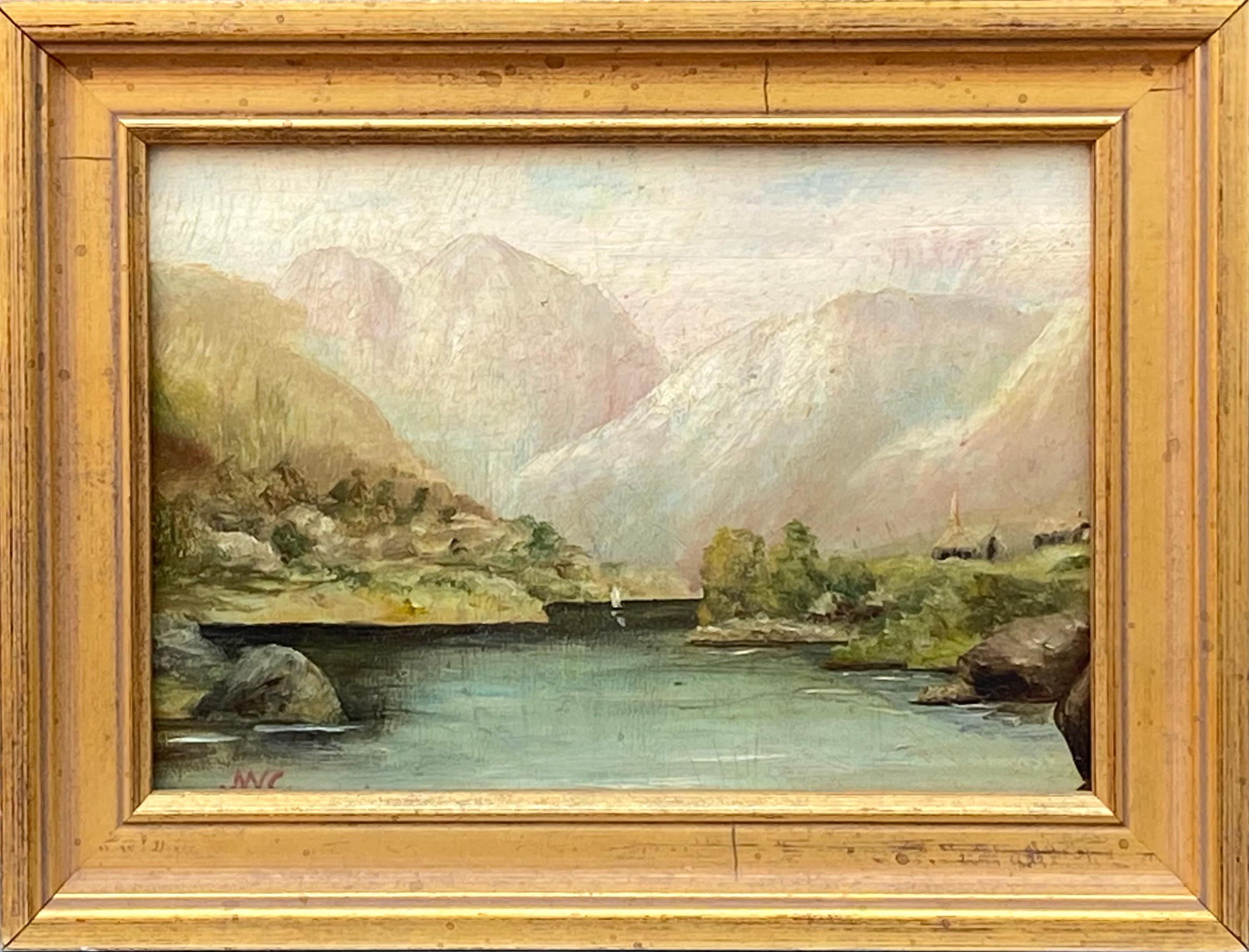 Blick auf die Schweiz – Painting von John William Casilear