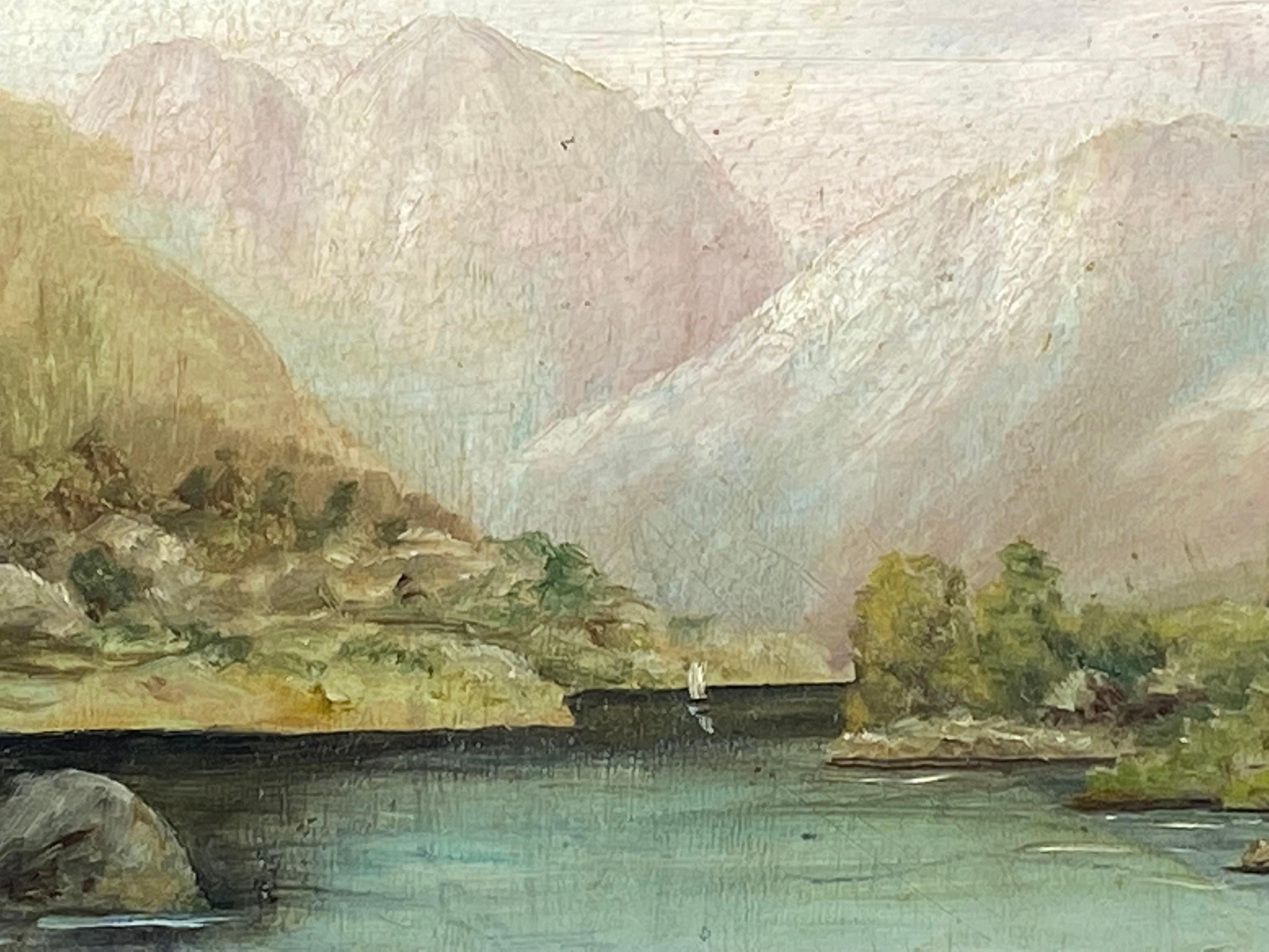 Blick auf die Schweiz (Beige), Landscape Painting, von John William Casilear