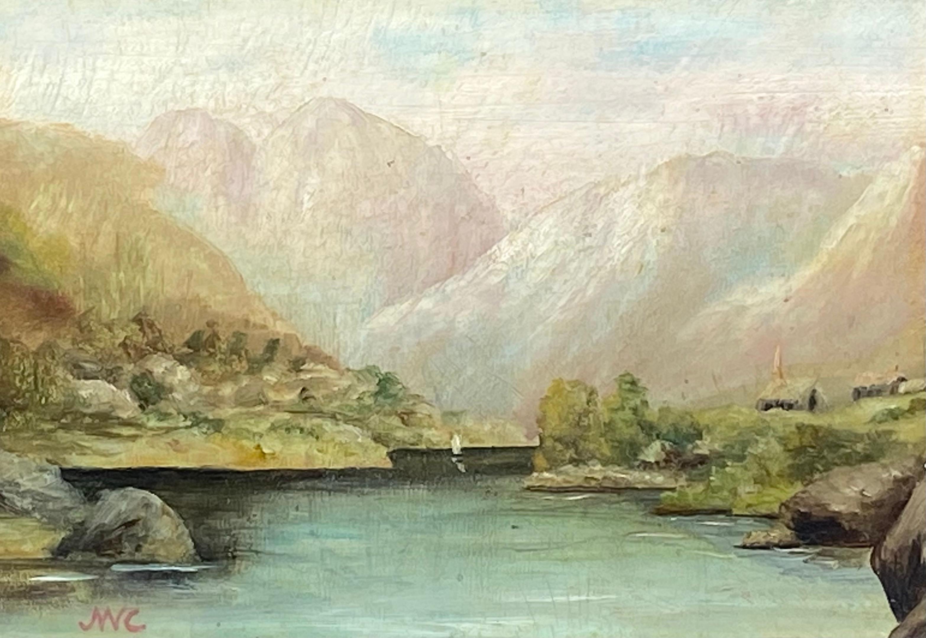 John William Casilear Landscape Painting – Blick auf die Schweiz