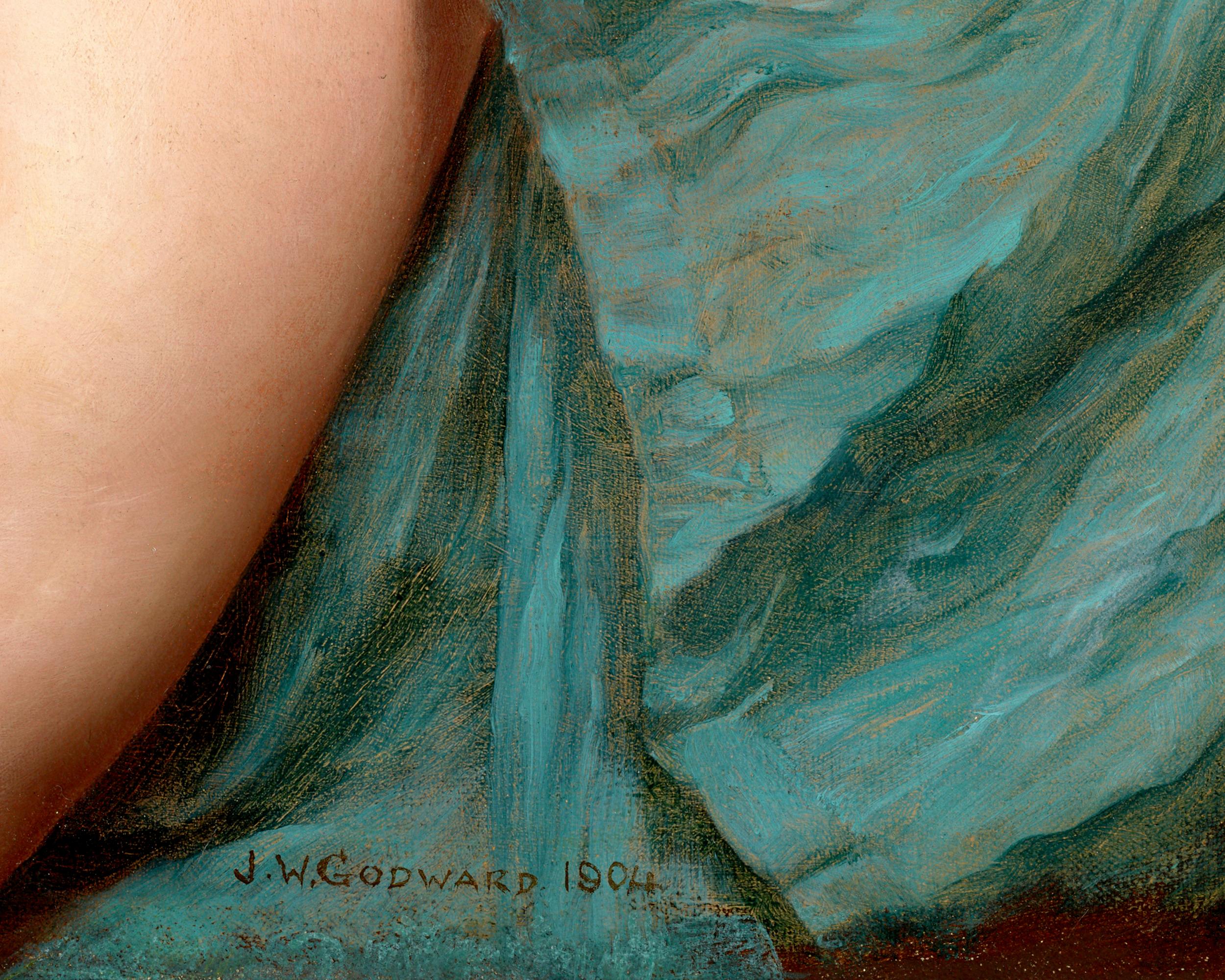 Una signora pompeiana - Portrait Painting Marrone di John William Godward