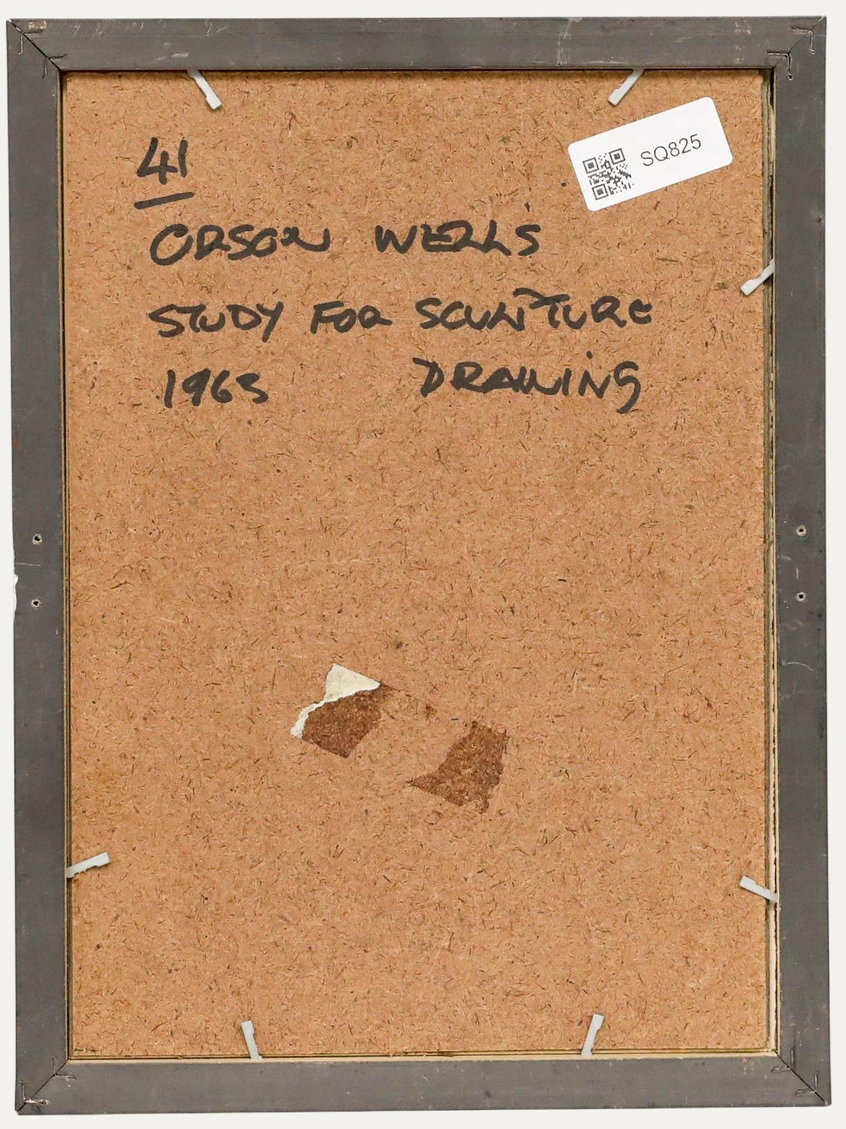John William Mills PPRBS ARCA FRSA (1933-2023) - 1963 Mixed Media, Orson Welles For Sale 2