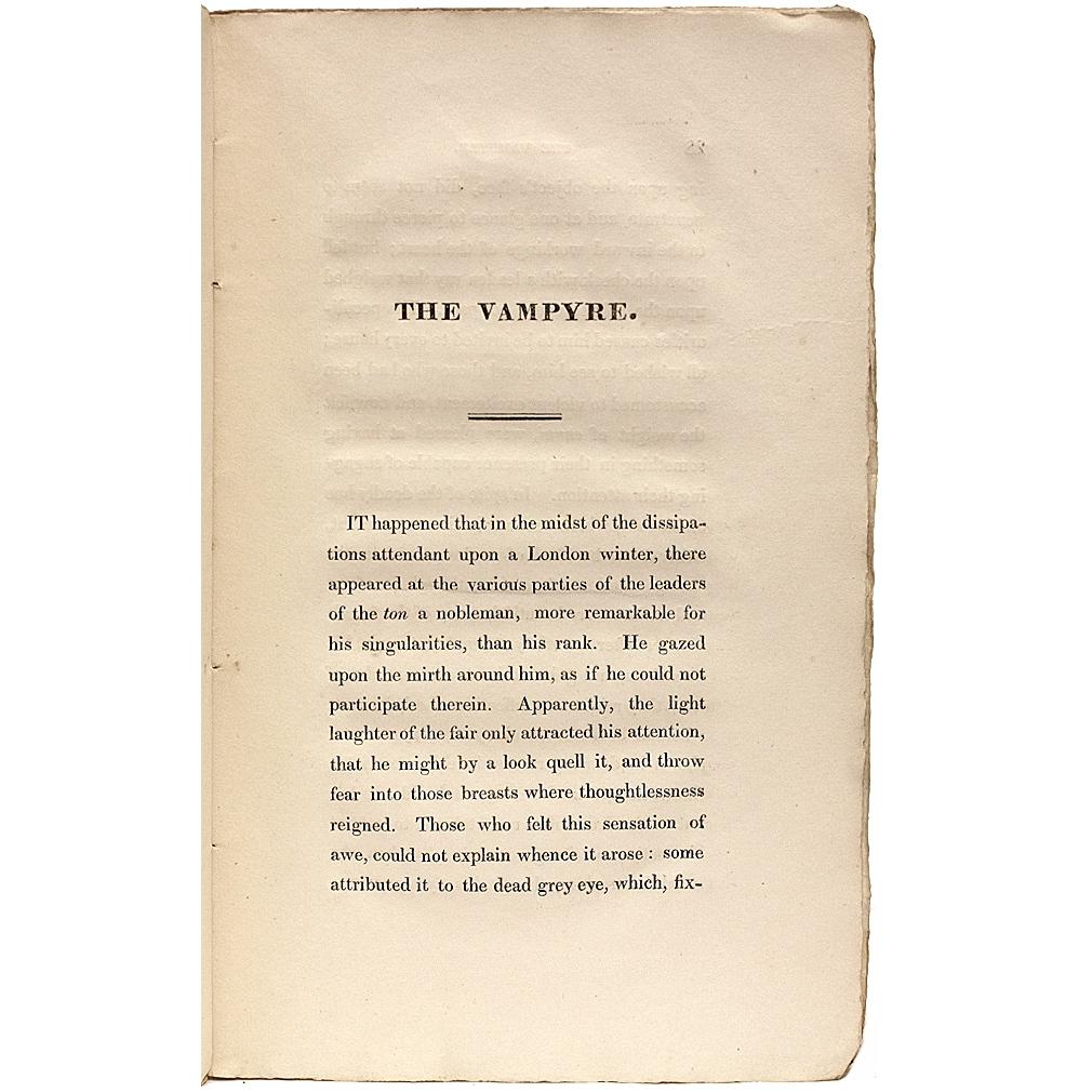 Early 19th Century John William Polidori-the Vampyre-1819-1st Ed-Michael Sadleir's Copy For Sale
