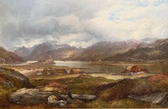 Loch Duich, Ross-shire: paesaggio antico delle Highlands scozzesi con rovine di un castello e un cottage