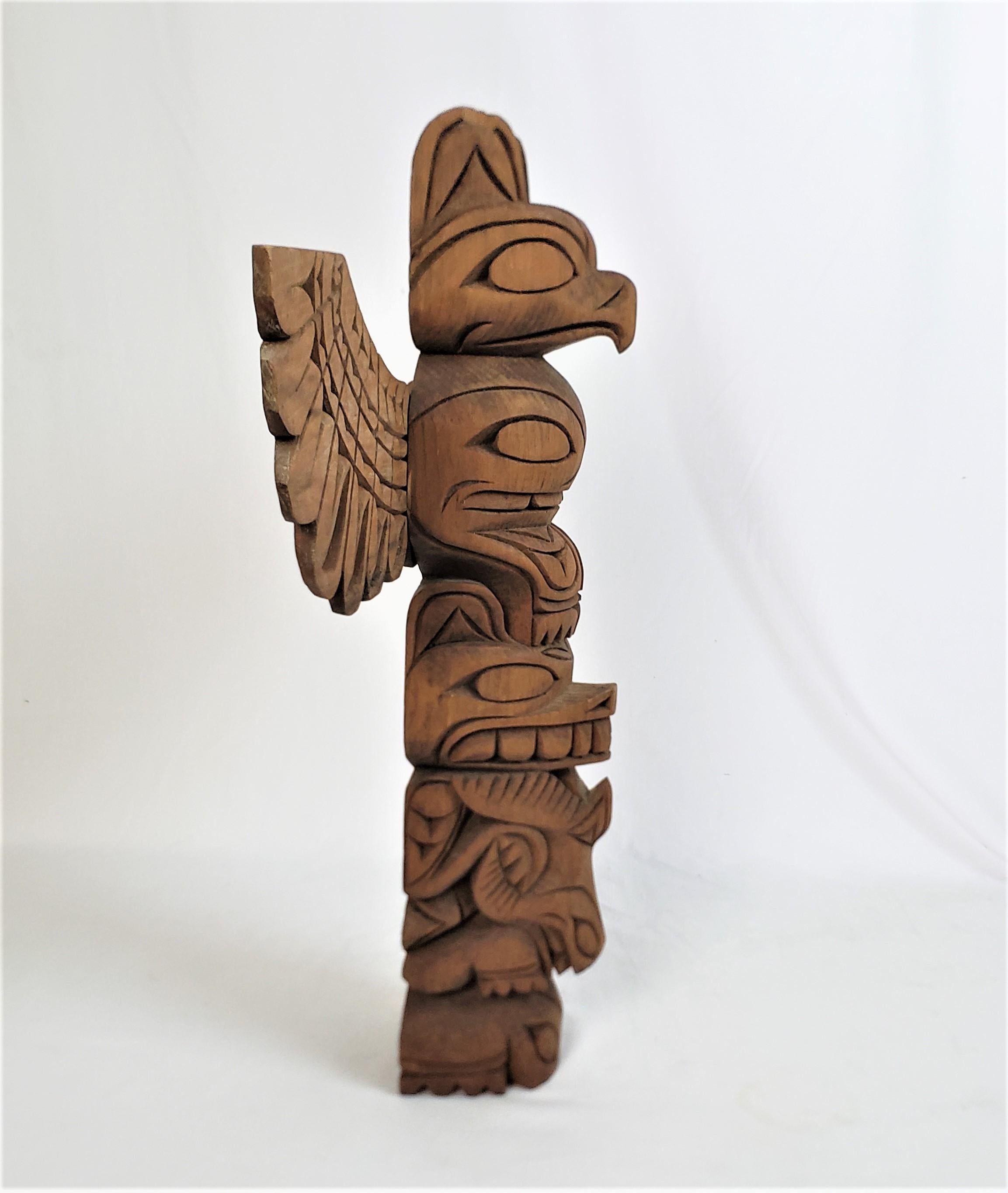 Native American John Williams Signed Indigenous American West Coast Haida Styled Totem Pole For Sale