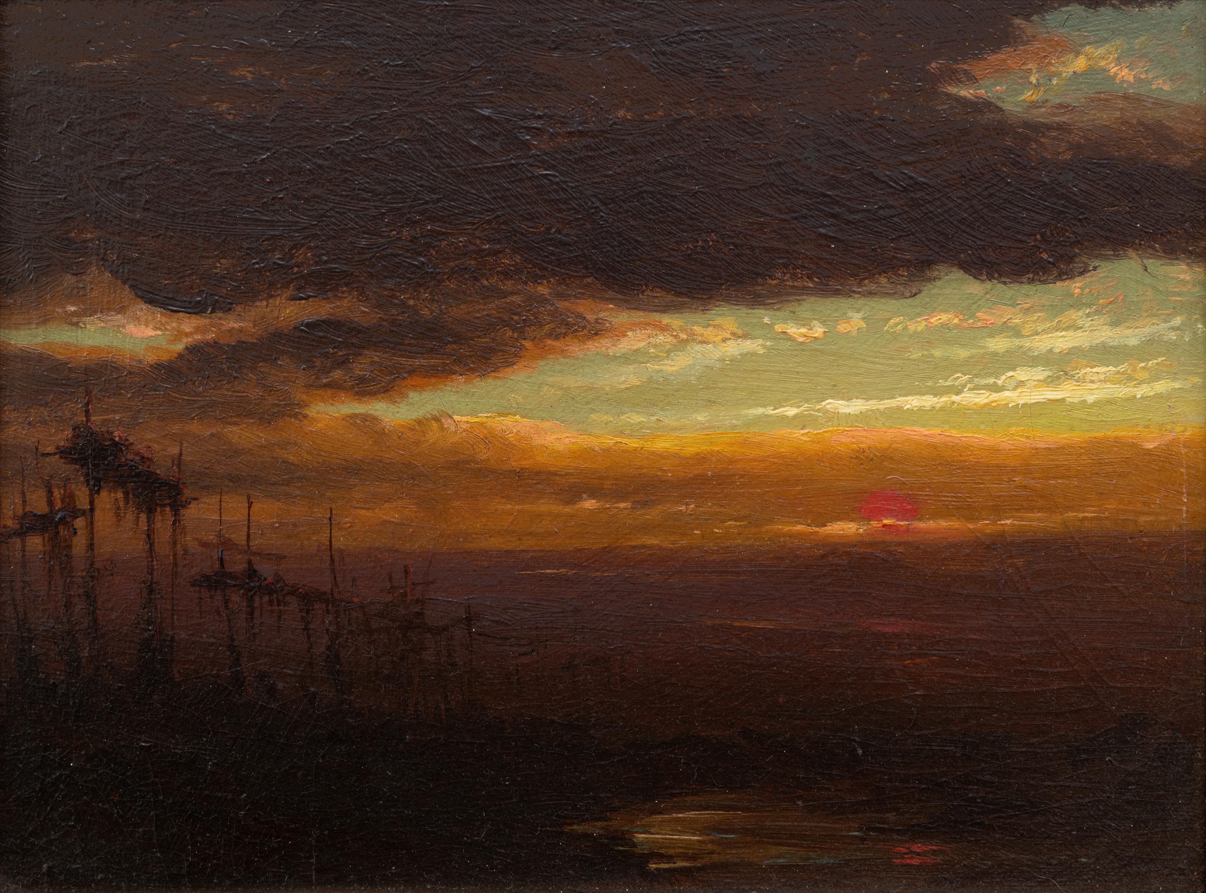 John Williamson Landscape Painting - Evening, Sioux Burial Grounds