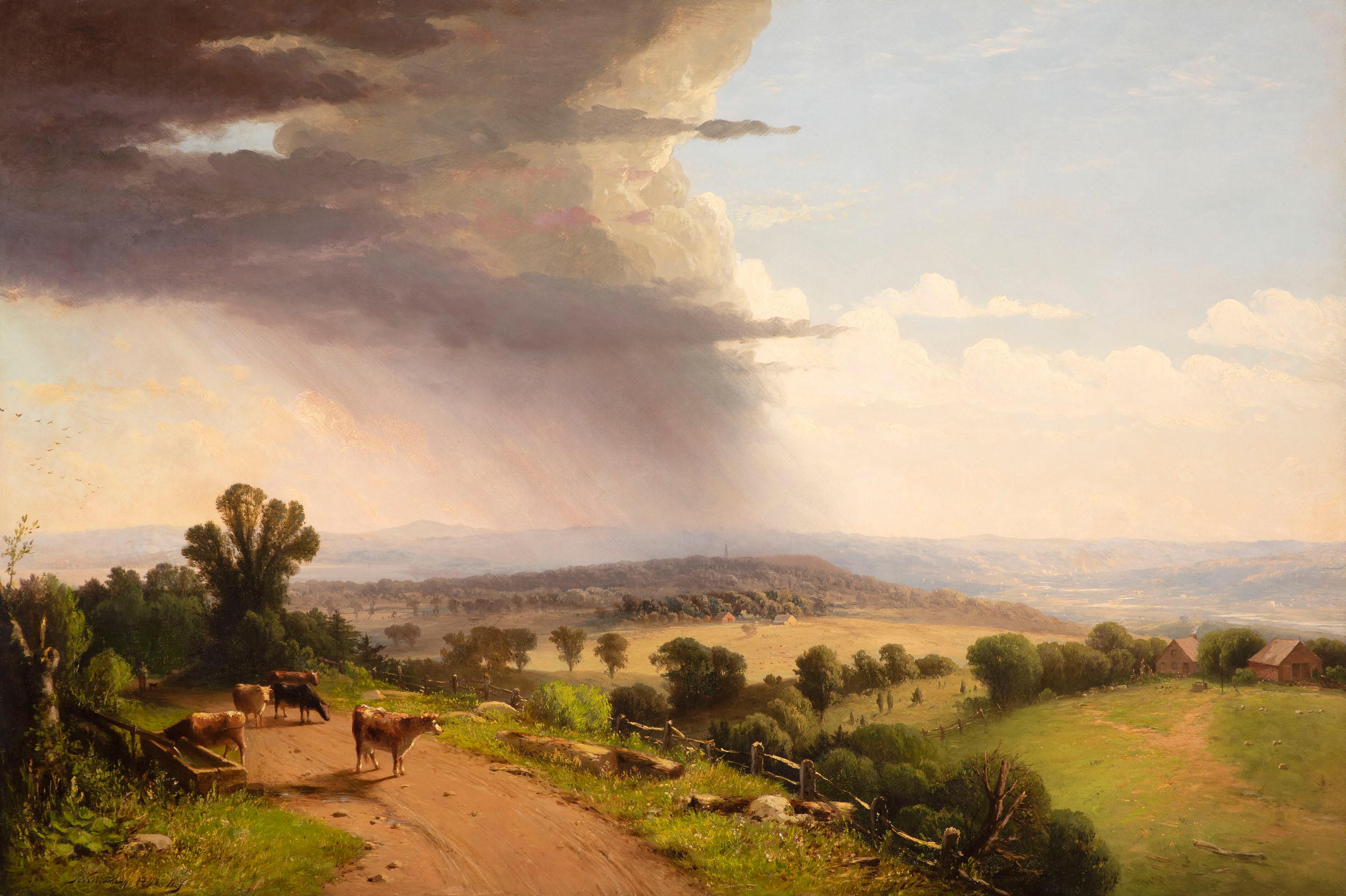 John Williamson Landscape Painting - Passing Shower, Upper Valley of the Connecticut River