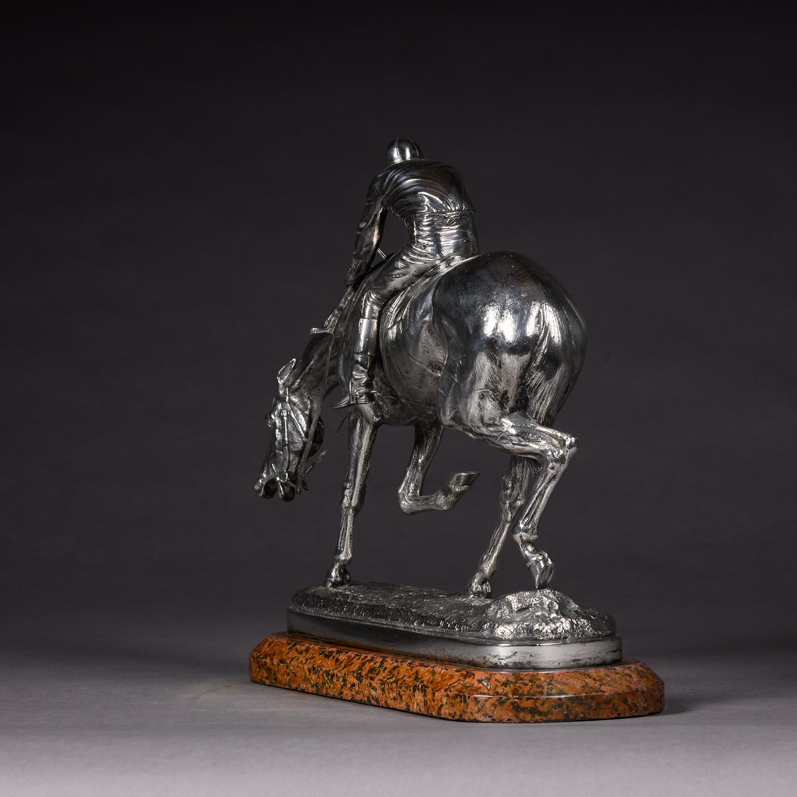 John Willis-Good,  ‘After The Race’, A Silvered Bronze Equestrian Group (Englisch) im Angebot