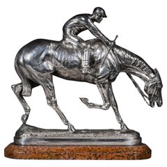 John Willis-Good,  ‘After The Race’, A Silvered Bronze Equestrian Group