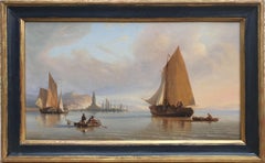 CARMICHAEL Marine british painting 19th century wood panel