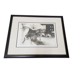 John Winkler (California, 1890-1979) "Noche en Chinatown" Aguafuerte original