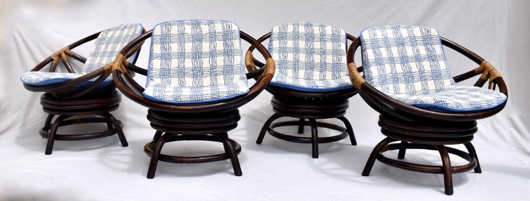 John Wisner Ficks Reed Far Horizons Saucer Swivel Chairs, Pair For Sale 3