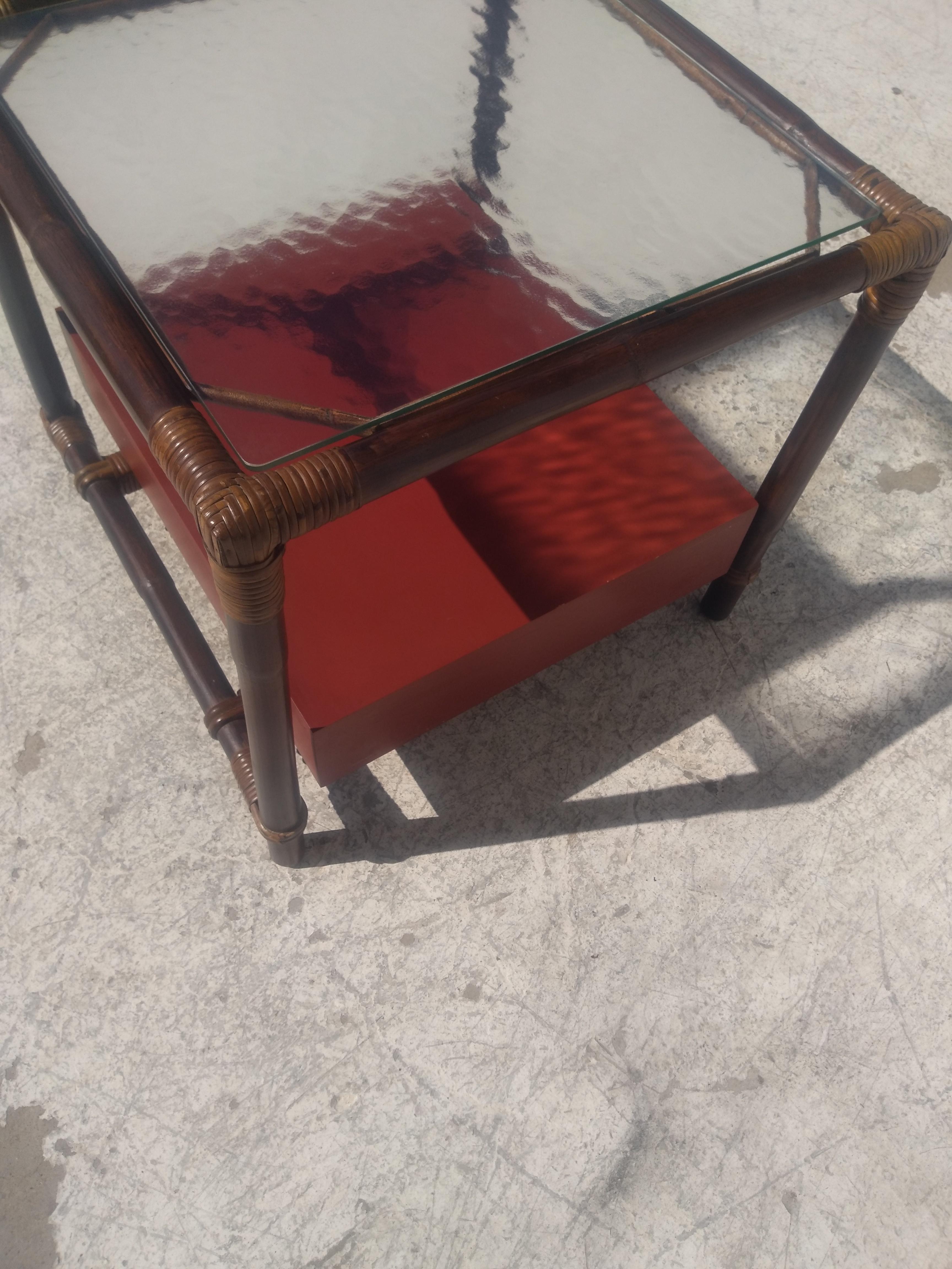 John Wisner for Ficks Reed Boho Chic End Table In Good Condition For Sale In Pasadena, TX
