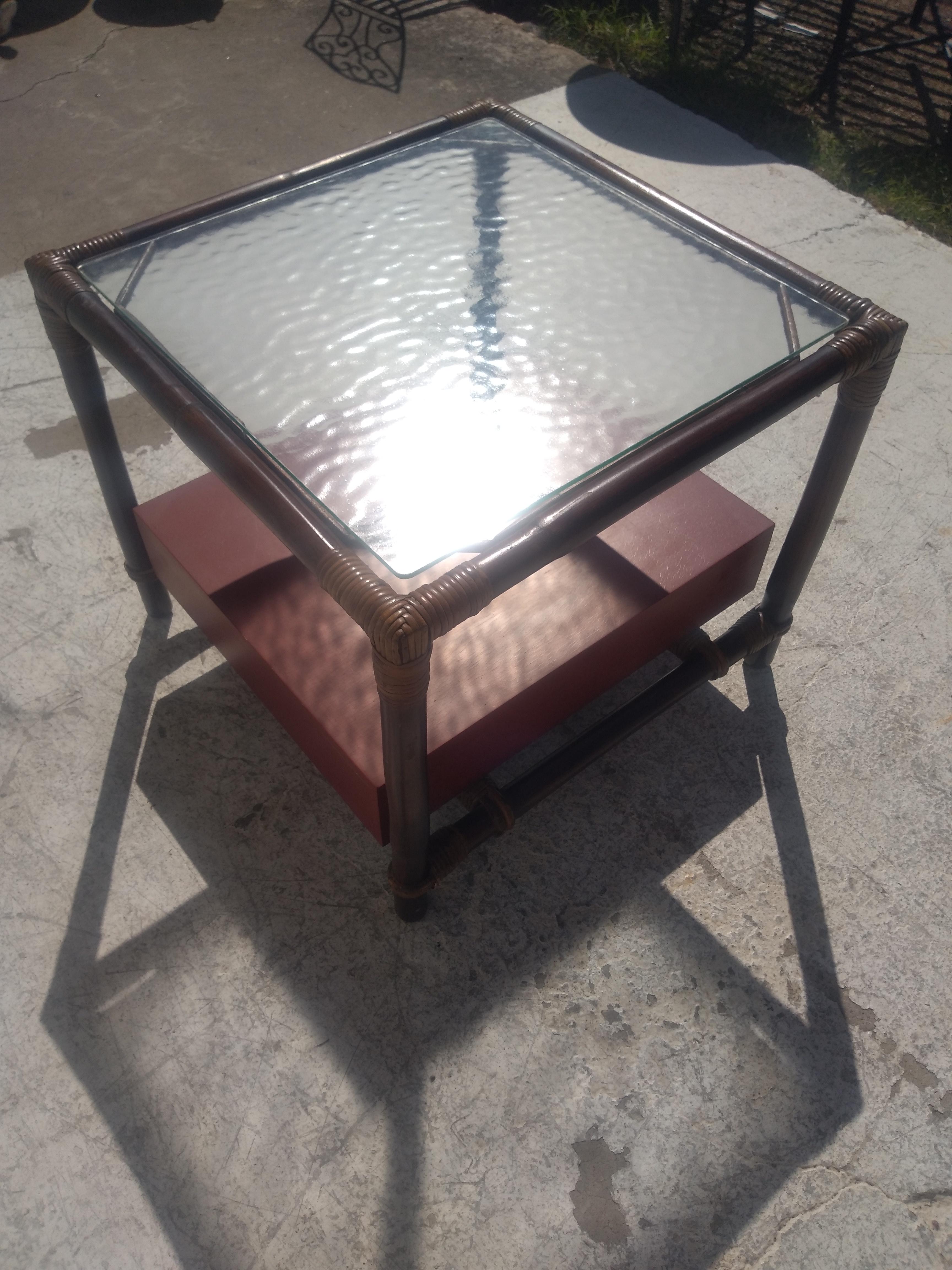 20th Century John Wisner for Ficks Reed Boho Chic End Table For Sale