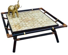 John Wisner for Ficks Reed Capiz Shell Coffee Table, Far Horizons Collection