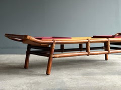 Table basse ou banc en roseau de John Wisner pour Ficks Reed, bambou et canne, vers 1954