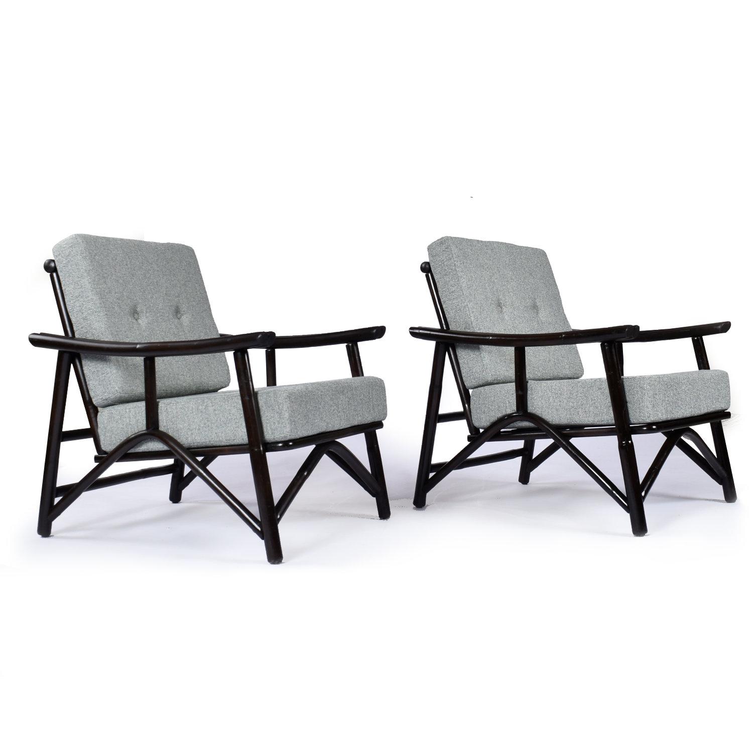 John Wisner for Ficks Reed Far Horizons Chaises longues en rotin avec tables d'extrémité en vente 5